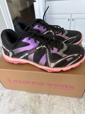 Ryka Women's Black, Purple and Pink Athletic Cross Training Sneakers